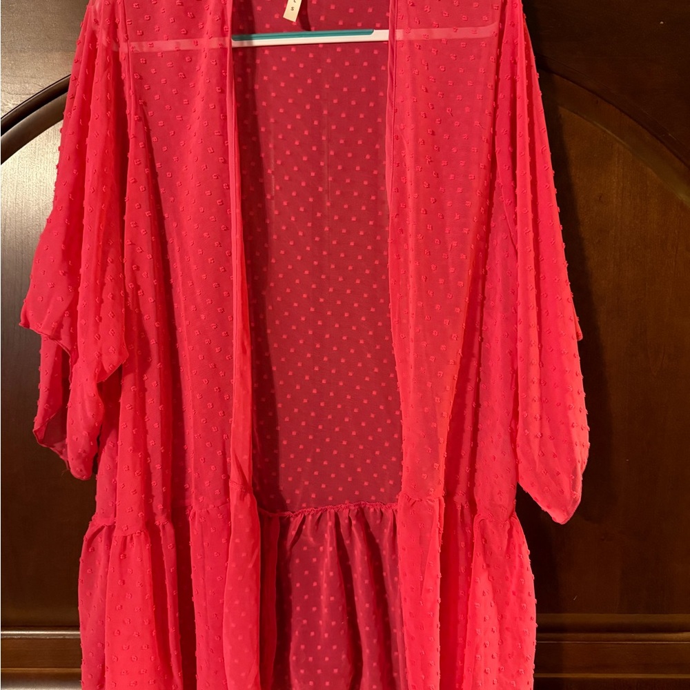 Women's Pink Sheer Kimono